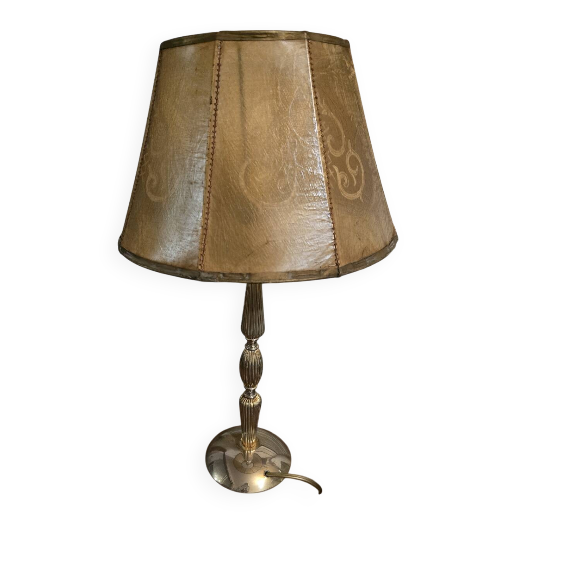 Antique lampshade in leather