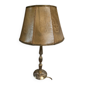 Antique lampshade in leather