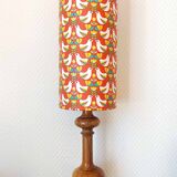 Vintage custom olive wood lamp and shade