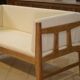 Oak canapé with ecru loops by Guillerme and Chambron for Votre Maison 1960s