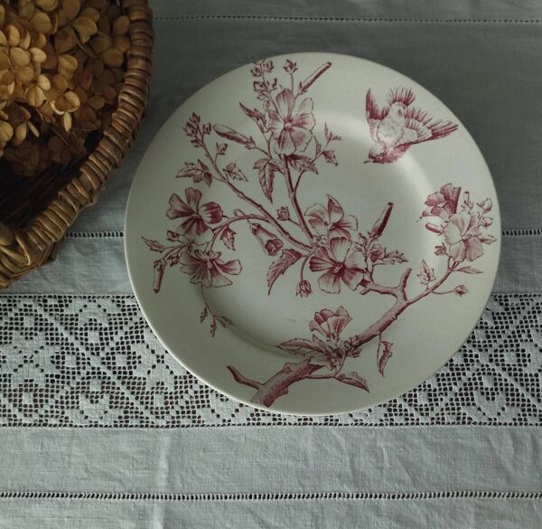 Assiette montée terre de fer Longchamp « Small Bird »