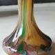 Murano glass soliflore vase Volubilis. Floral shape/Corolla. Polychrome speckles. Gold glitter inclusions. Height 21 cm
