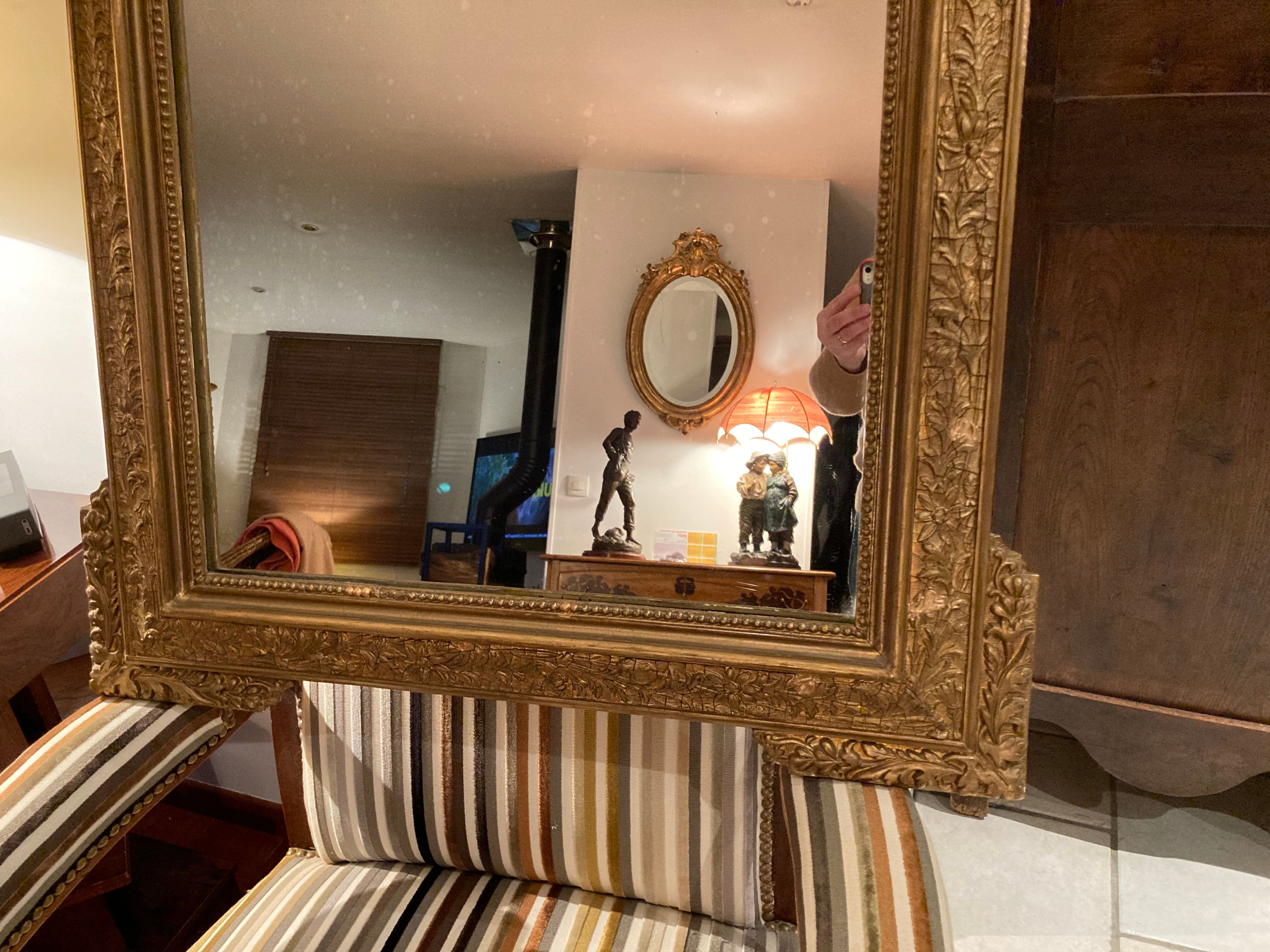 Golden mirror 1900s 73x110cm