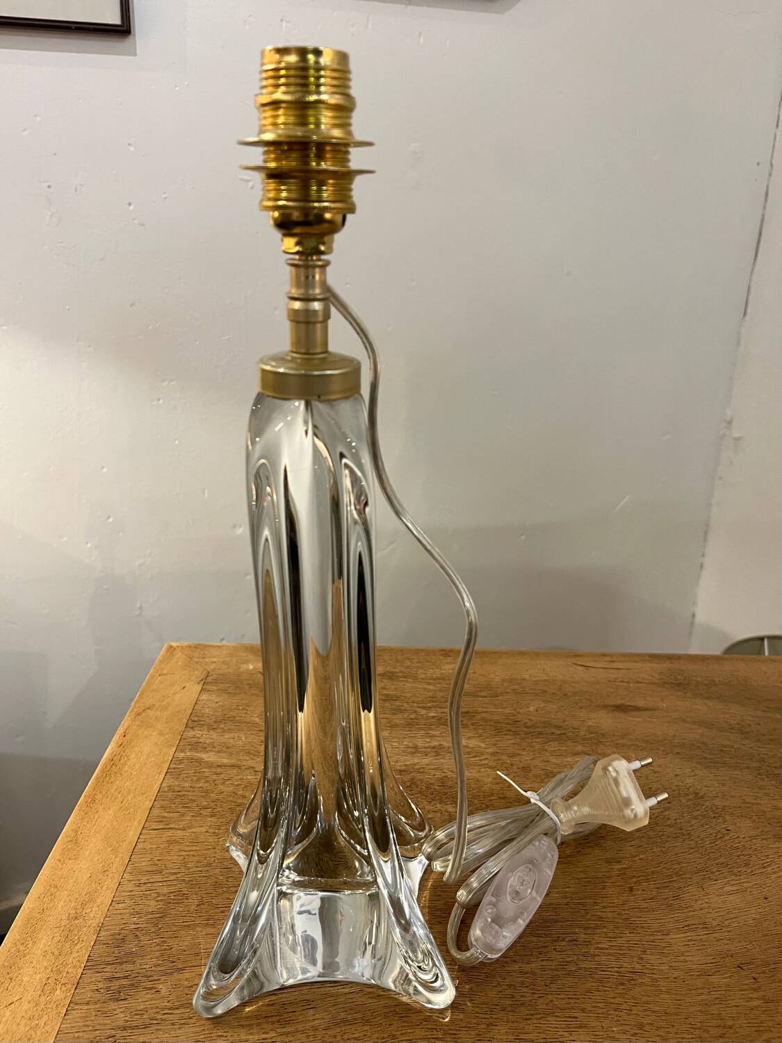 Crystal lamp base H24 cm re-electrified