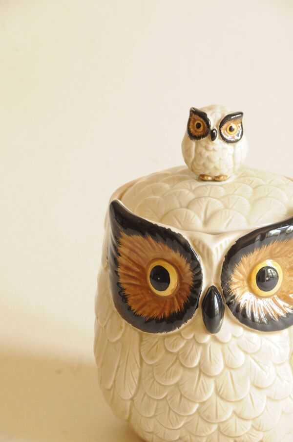 Pot à Biscuits Collection Vintage Années 70 - Décor Hibou - Otagiri Japon