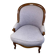 Fauteuil Louis Philippe  en bois et tissu lilas
