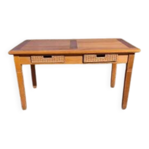 Table vintage en pin - osier