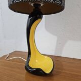 Vintage ceramic lamp free form Yellow and Black