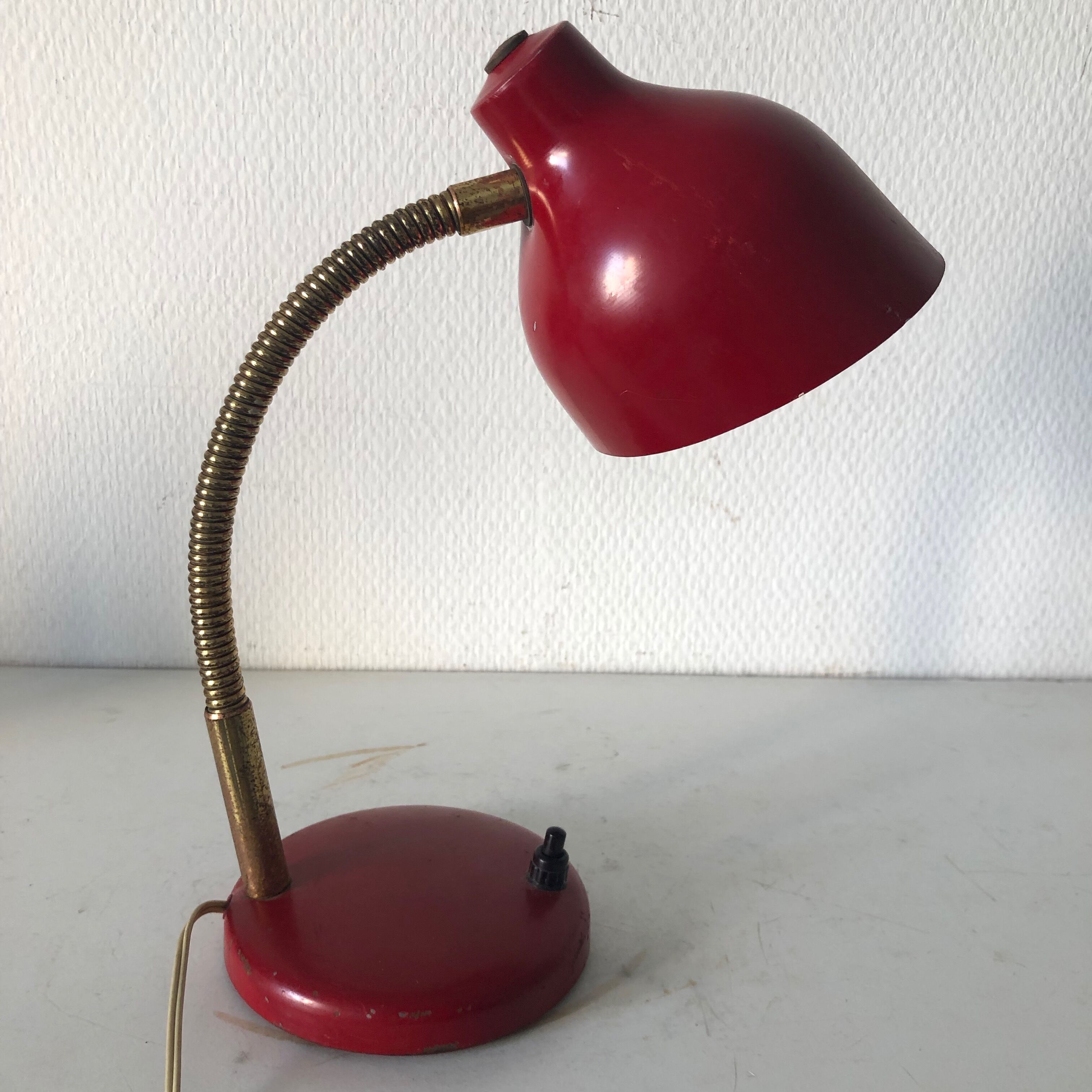 Devil red cocotte lamp vintage 1950 27cm