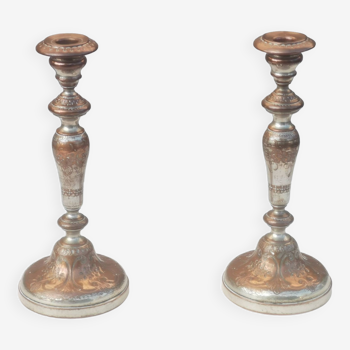 PAIR OF ANCIENT CANDLE HOLDERS