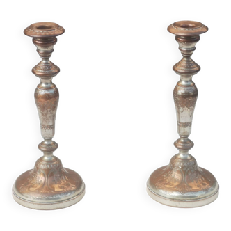 PAIR OF ANCIENT CANDLE HOLDERS