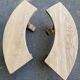 Pair of renovated Barrois-style curved benches in solid oak