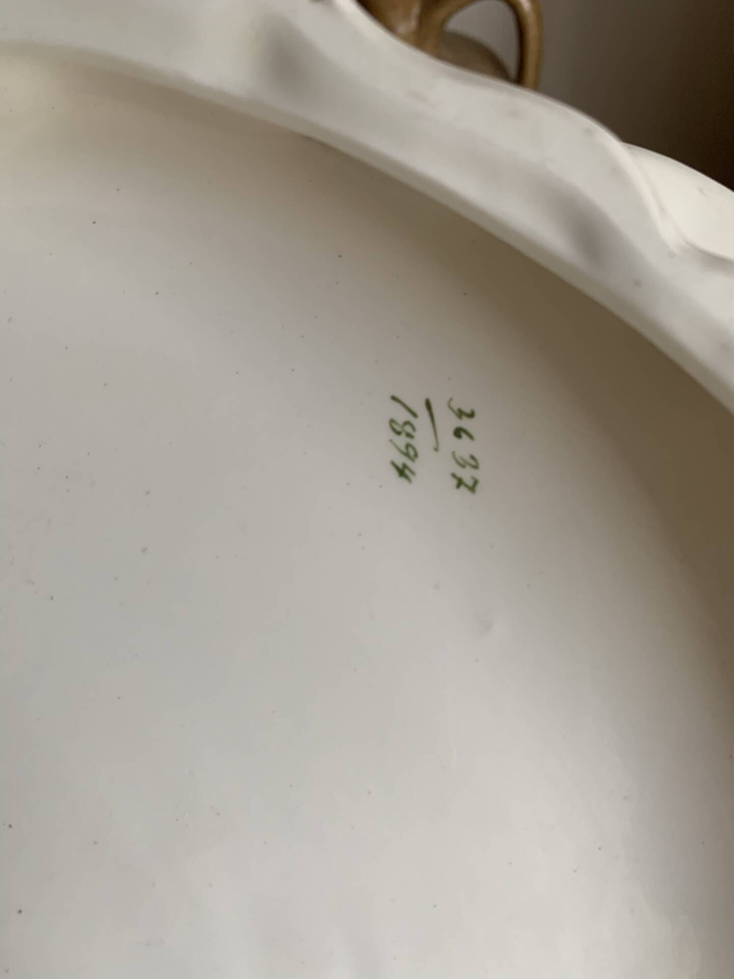 Vintage pie dish in earthenware with handles – Japanese floral pattern