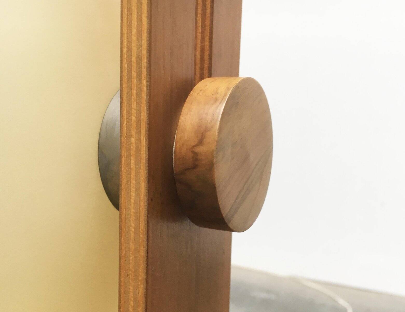 Swiss space-style floor lamp made of plastic and plywood from the 1960s.