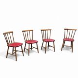 4 chaises à fuseaux des années 1960