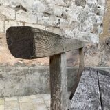 French primitive oak bench 1950