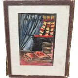 Miniature drawing under glass