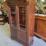 Napoleon iii library showcase with brass marquetry in mahogany from the 19th century n°2