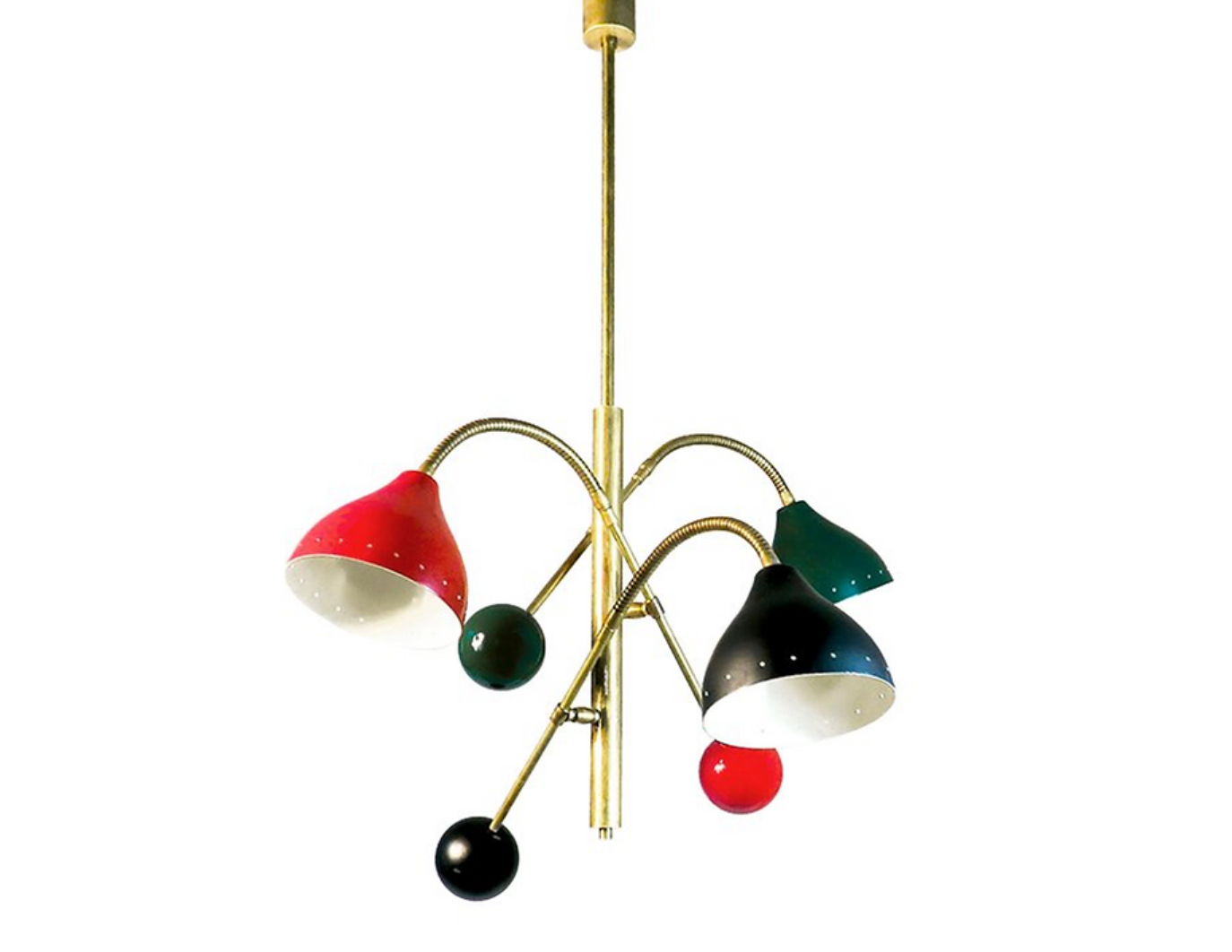 Italian Moon Chandelier with 3 Arms Articulable Multicolor