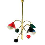 Italian Moon Chandelier with 3 Arms Articulable Multicolor