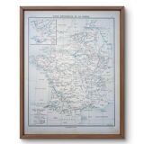 Carte des voies navigables de France, originale imprimée en 1896.