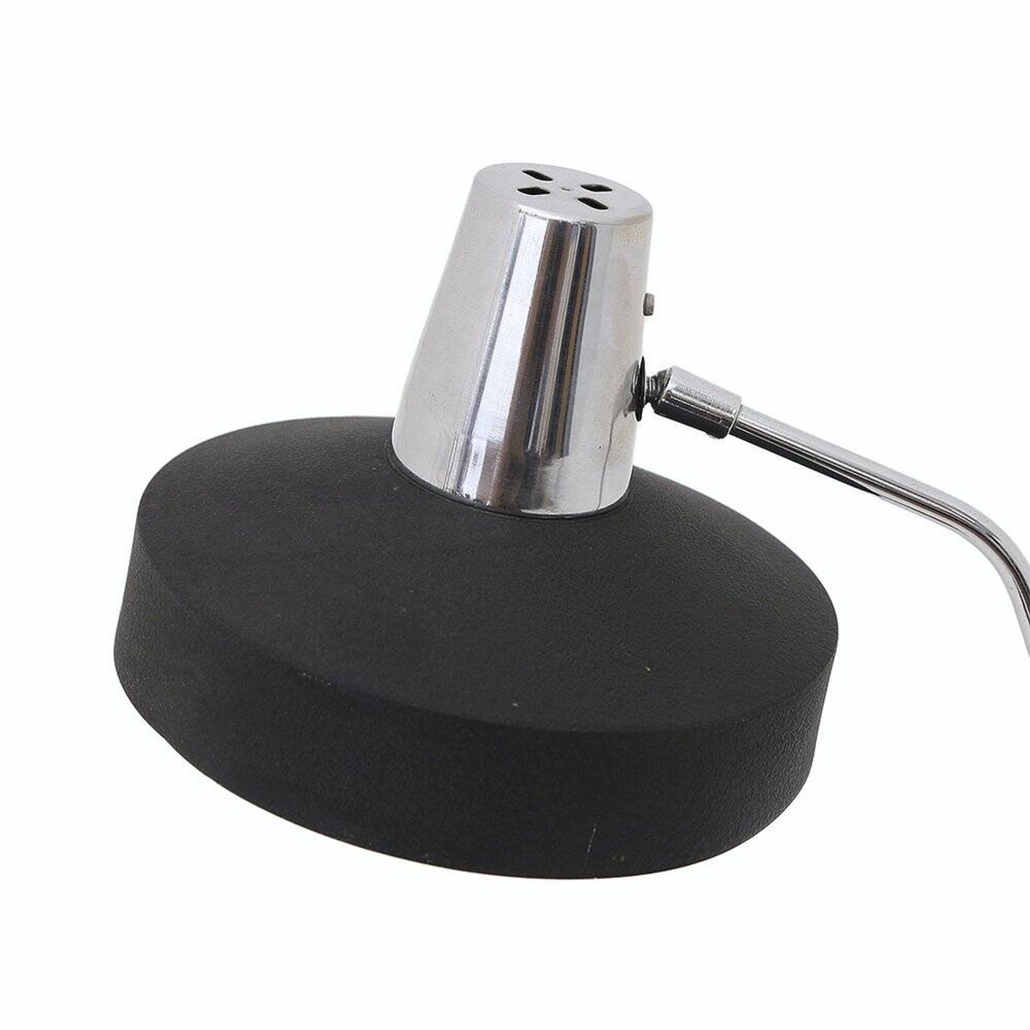 Table lamp in chrome metal and painted black by Seminara, 1960s.