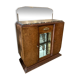 Art Deco wooden sideboard with mirror and marble
