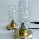 Pair Vintage Bubble Glass Table Lamps, Bedside, Brass