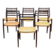 Set of six mahogany chairs, Danish design, 1960s, designer: Niels Otto Møll