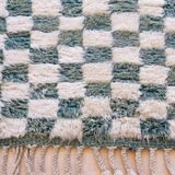 Green Checkered Carpet - 212 x 193 cm