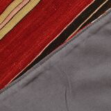 Red & Green Striped Pattern Turkish Kilim Rug, 270x383Cm