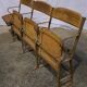 Luterma antique theatre bench circa 1930, vintage wrought iron cinema bench