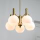 Mid-century Italian Brass and Opaline Chandelier