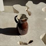 Large brown glazed stoneware jug Grès du Berry Made in France H19