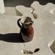 Large brown glazed stoneware jug Grès du Berry Made in France H19
