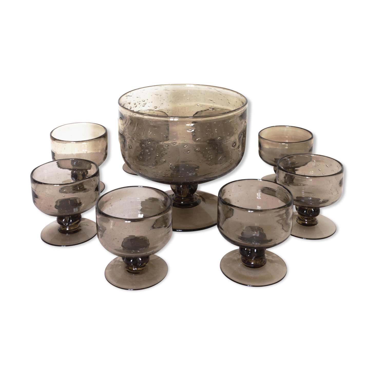 Cutting set and cups Verrerie Biot