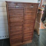 Double oak curtain file cabinet