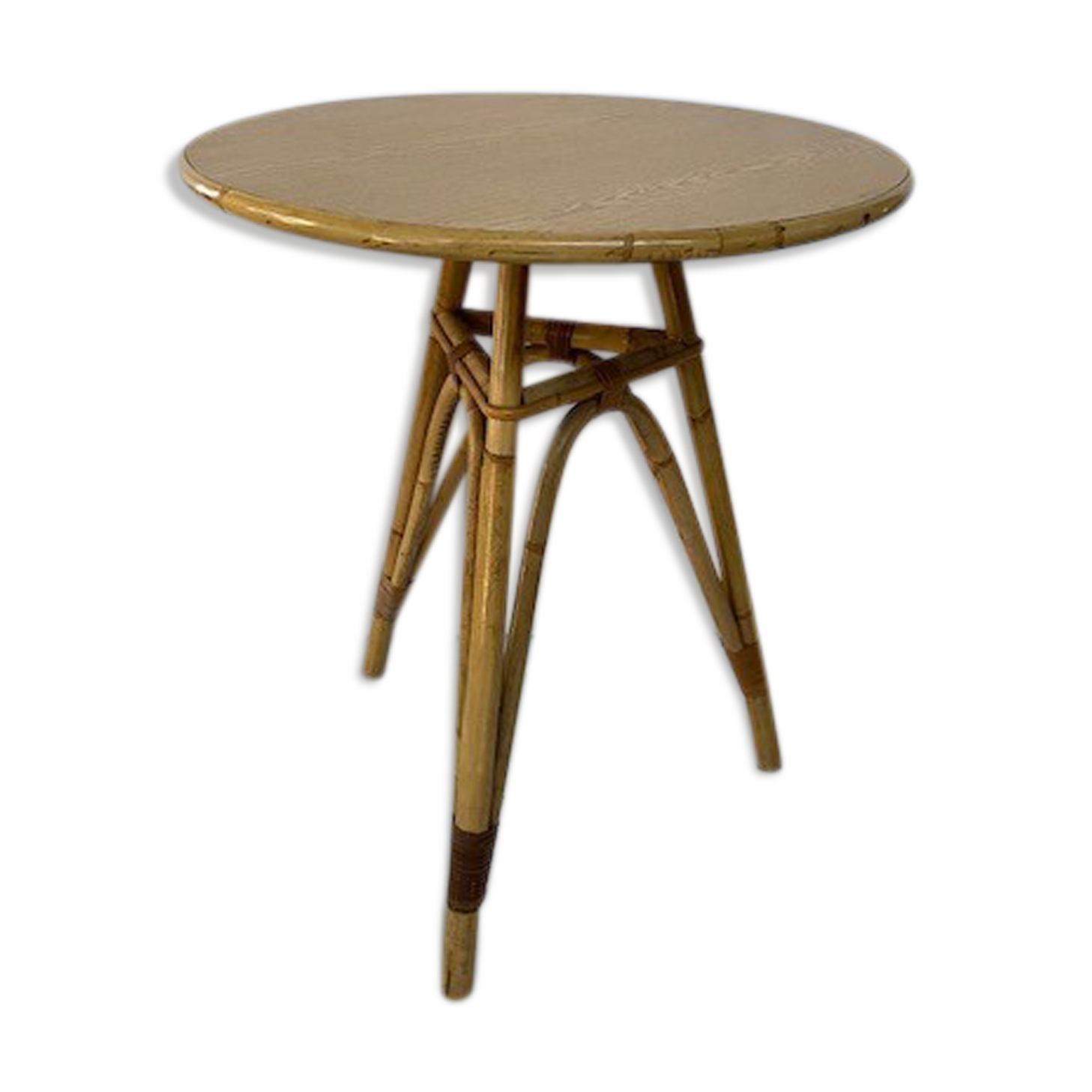 Rattan and formica table