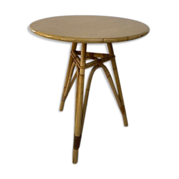 Rattan and formica table
