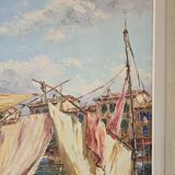 St Tropez port scene by Lucien Xim