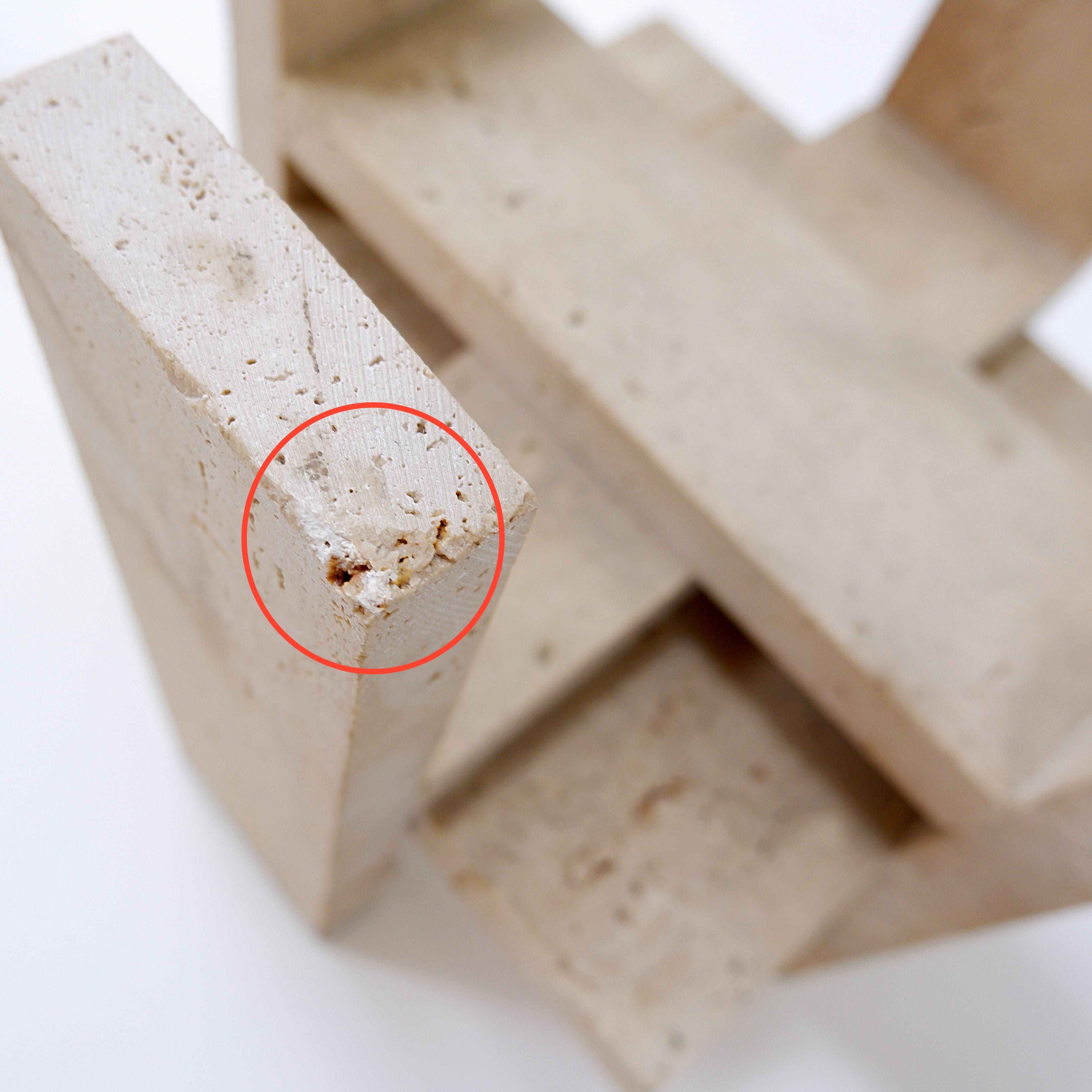 Pair of Travertine and Glass End Tables by Willy Ballez, Belgium 1970s