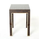 Pair of side tables palm wood and brass Romeo Paris 1970