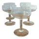 5 guilloche champagne glasses from the 1920s