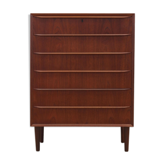 Teak chest of drawers, Danish design, 1970s, made in Denmark