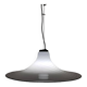 Vintage very large murano white swirl ceiling light black rim