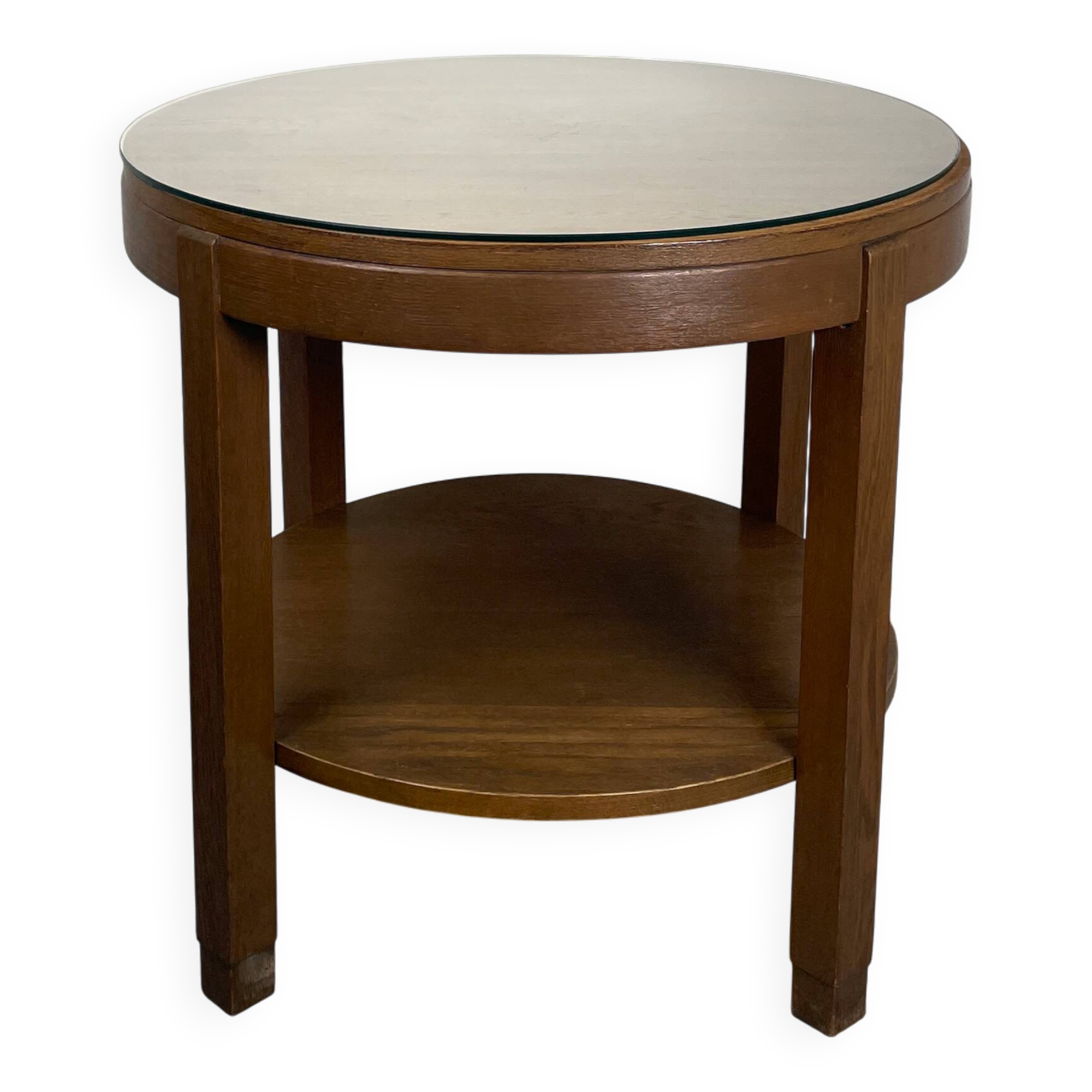 Amsterdam School side table with glass top