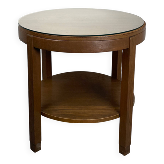 Amsterdam School side table with glass top