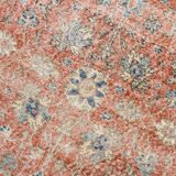 Tapis turc vintage shabby chic rouge pâle et bleu 5x9, 151x259 cm SK5619