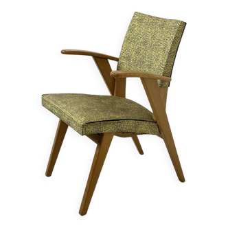 Vintage 60's yellow armchair - free delivery in Île-de-France.