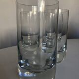 Set of 4 XXL solid glass tumblers in semi-crystal Scandinavian style